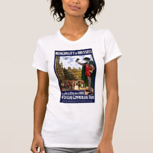 T-shirt Belgique Bruxelles Affiche Vintage restaurée