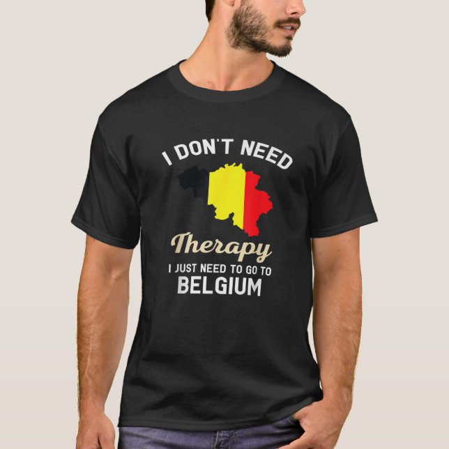 T-shirt Belgique Carte du Drapeau Belge Voyage Vocation (Devant)