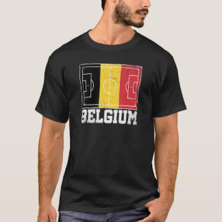 T-shirt Belgique Champ de football Pays Drapeau Belge Prid