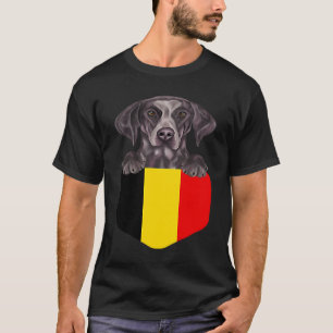 T-shirt Belgique Drapeau Allemand Pointeur Raccourci Chien