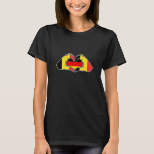 T-shirt Belgique et Allemagne Cœur main amitié