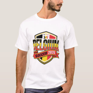 T-shirt Belgique Football 2026 Football Gras Typographie P