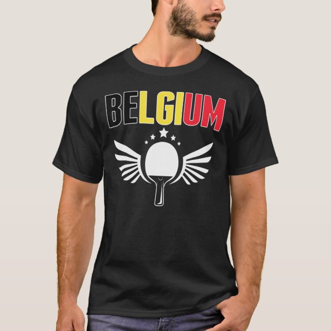 T-shirt Belgique Ping Pong Belge Table Tennis Team Suppo (Devant)