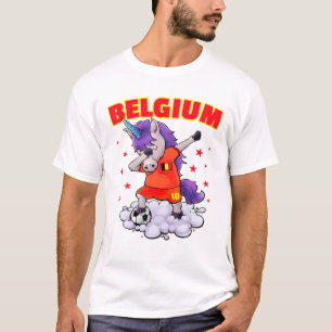 T-shirt Belgique Soccer Dabbing Unicorn Football Belge Fo