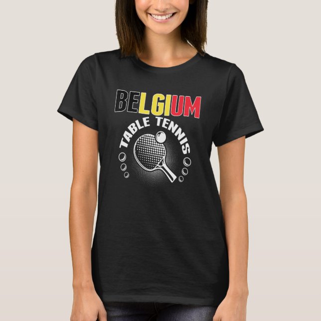 T-shirt Belgique Table Tennis Support Belge Ping (Devant)