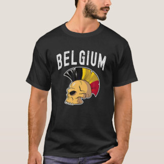 T-shirt Belgique Ultras Mohawk Skull. Appui aux équipes na