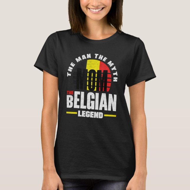 T-shirt Belgium Belgian Belgium Flag Mother (Devant)
