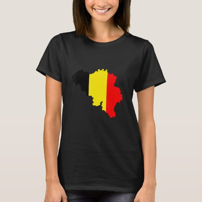 T-shirt Belgium flag in Belgium outline Belgium (Devant)