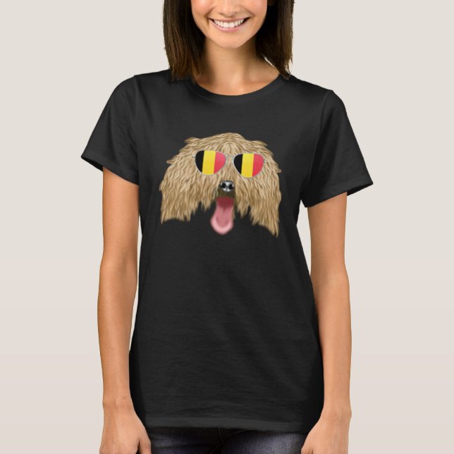 T-shirt Belgium Flag Komondorok Dog Belgium Pocket (Devant)