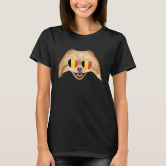 T-shirt Belgium Flag Pomeranian Dog Belgium Pocket