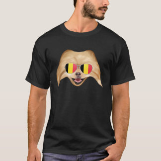 T-shirt Belgium Flag Pomeranian Dog Belgium Pocket