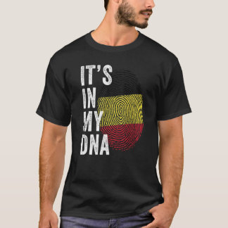 T-shirt Belgium It's In My DNA Cute Belgian Flag Fingerpri