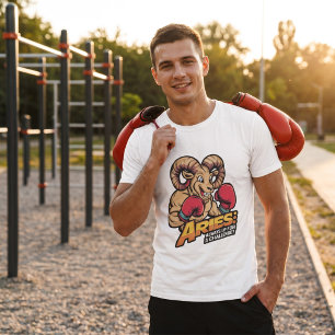 T-shirt Bélier furieux Boxeur "Toujours Prêt pour un Défi"