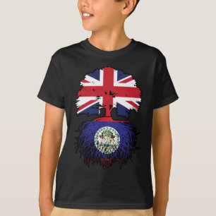 T-shirt Bélize Bélizien Royaume-Uni drapeau des racines d'