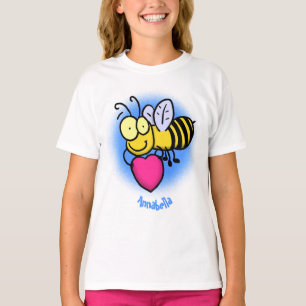 T-shirt Belle abeille drôle avec dessin animé du coeur