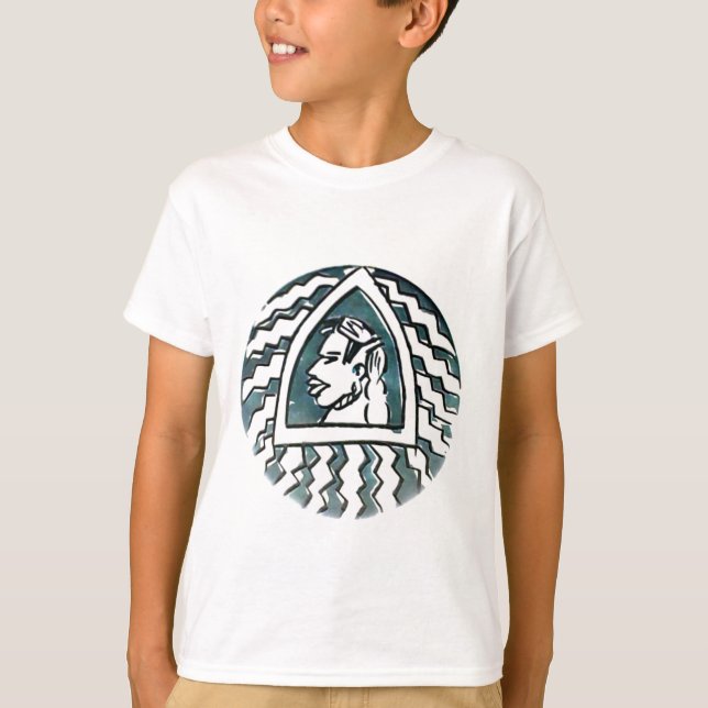 T-shirt Belle Africaine Bongo Massai Portrait Tribal Art (Devant)