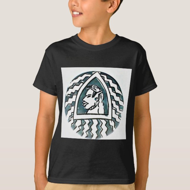 T-shirt Belle Africaine Bongo Massai Portrait Tribal Art (Devant)