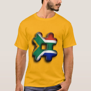 T-shirt Belle Afrique du Sud Hashtag Motif Drapeau Art