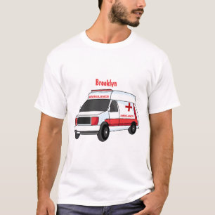 T-shirt Belle ambulance rouge caricature van