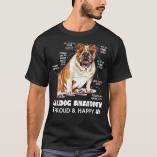 T-shirt Belle Anglais Bulldog Anatomie Amoureux des chiens