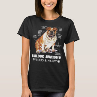 T-shirt Belle Anglais Bulldog Anatomie Amoureux des chiens