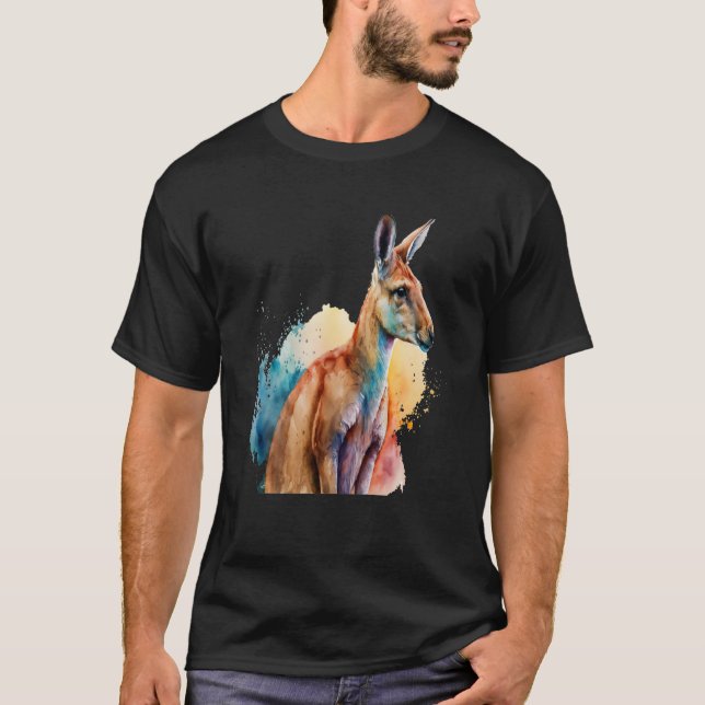 T-shirt Belle aquarelle Kangaroo Portrait (Devant)