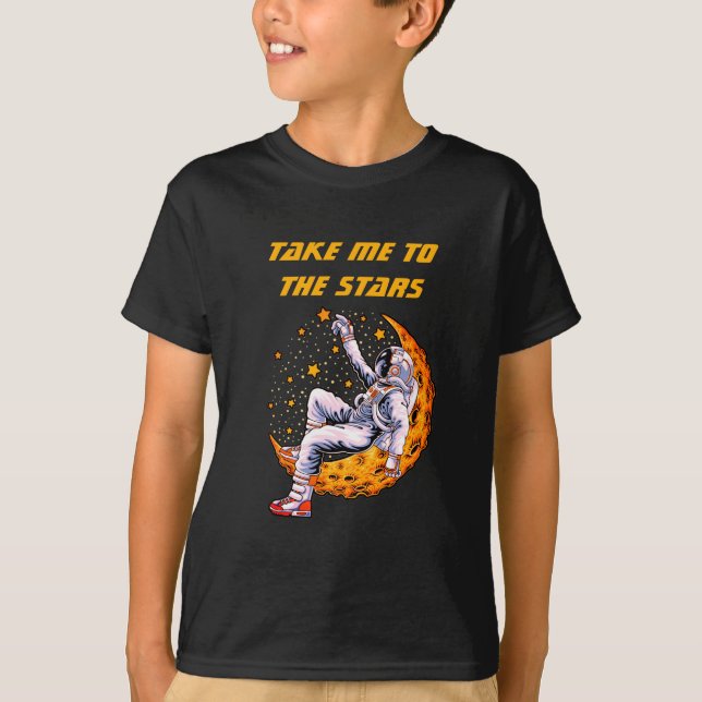 T-shirt Belle Astronaute Allongée Sur La Lune (Devant)
