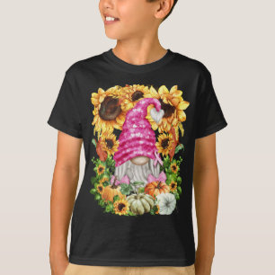 T-shirt Belle Automne Cancer Du Sein Gnome Pour Les Femmes