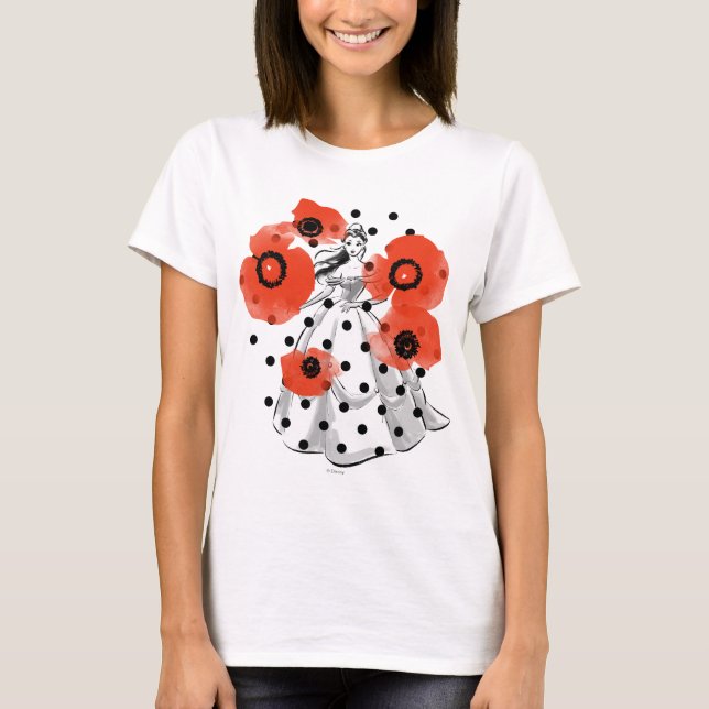 T-shirt Belle avec des pavots et des Pois (Devant)