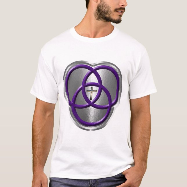 T-shirt Belle bague de la Trinité chrétienne avec croix (Devant)