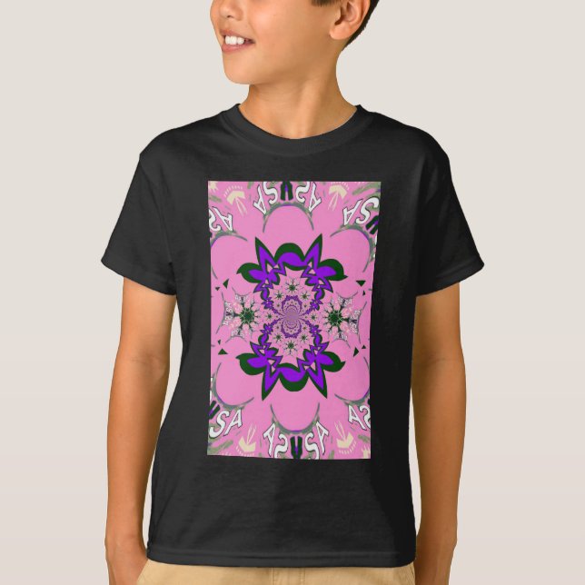 T-shirt Belle Bébé rose Floral Purple Shade Motif Art (Devant)