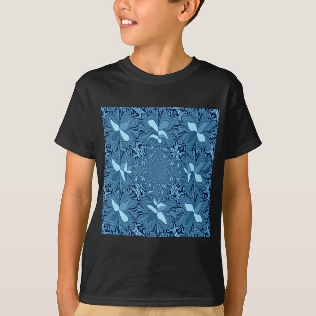 T-shirt Belle Belle Iridescente bleu. motif sans couture (Devant)