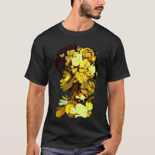T-shirt Belle Black Woman Afro Queen African Art Yello