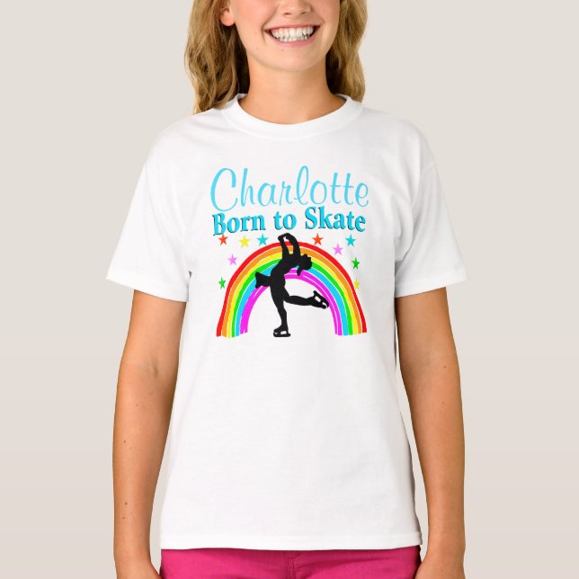 T-SHIRT BELLE BLEUE PERSONNALISÉE NÉE À L'APPAREIL DE SKAT (Devant)