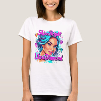 T-shirt Belle brillance de fille comme un diamant