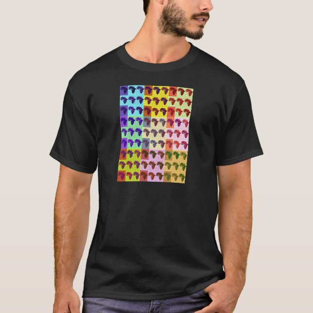 T-shirt Belle carte africaine À damiers Pap art ethnique (Devant)