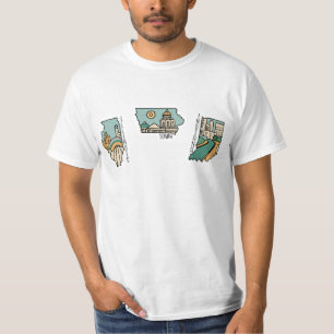 T-SHIRT BELLE CARTE POSTALE PAYSAGE DES ÉTATS-UNIS