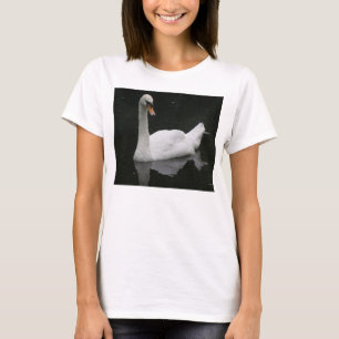 T-shirt Belle Chirte blanche cygne femme T