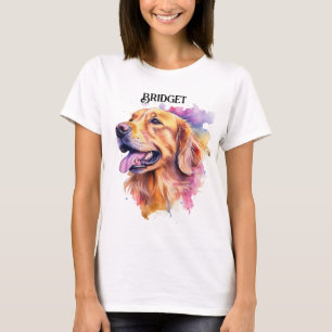 T-SHIRT BELLE COLORÉE RÉCUPÉRATION D'OR VISAGE DE CHIEN