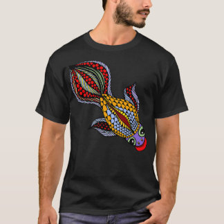 T-shirt belle conception de poisson rouge brillant