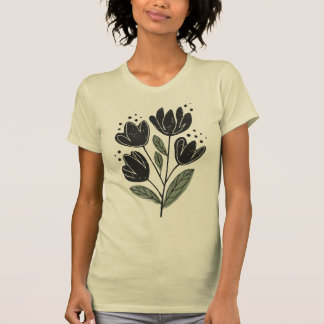 T-shirt Belle conception élégante de fleurs