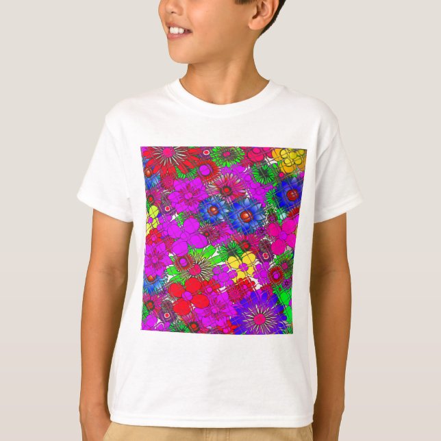 T-shirt Belle couleur Extraordinaire motif floral design (Devant)