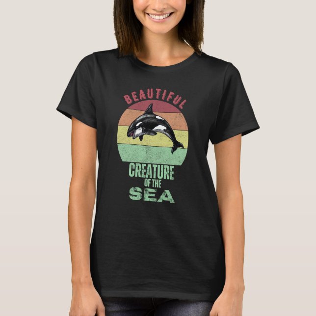 T-shirt Belle Créature Du Tueur De Chemises De Mer Orca Wh (Devant)