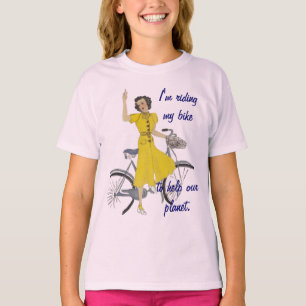 T-shirt belle dame de vélo