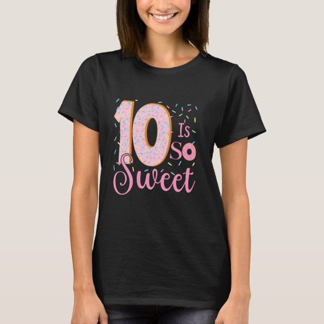 T-shirt Belle Donut Theme Party 10ème Anniversaire 10 est  (Devant)