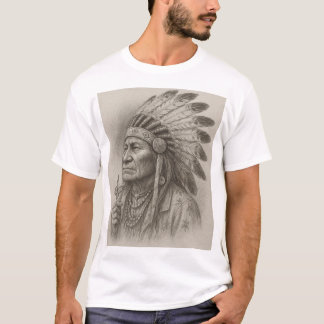 T-shirt Belle esquisse artistique d'un chef indien.