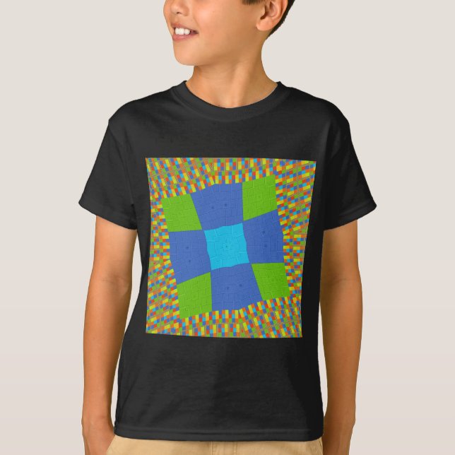 T-shirt Belle Extraordinaire Vert Bleu Cyan Art Design d'i (Devant)