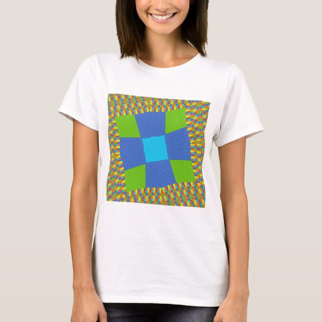 T-shirt Belle Extraordinaire Vert Bleu Cyan Art Design d'i (Devant)