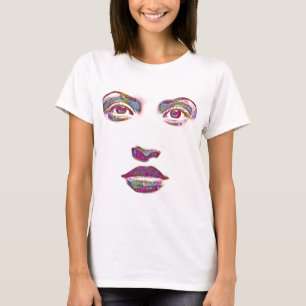 T-shirt belle femme abstraite face maquillage beauté art