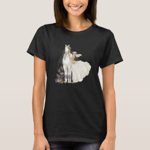 T-shirt Belle Femme Équestre avec Cheval C